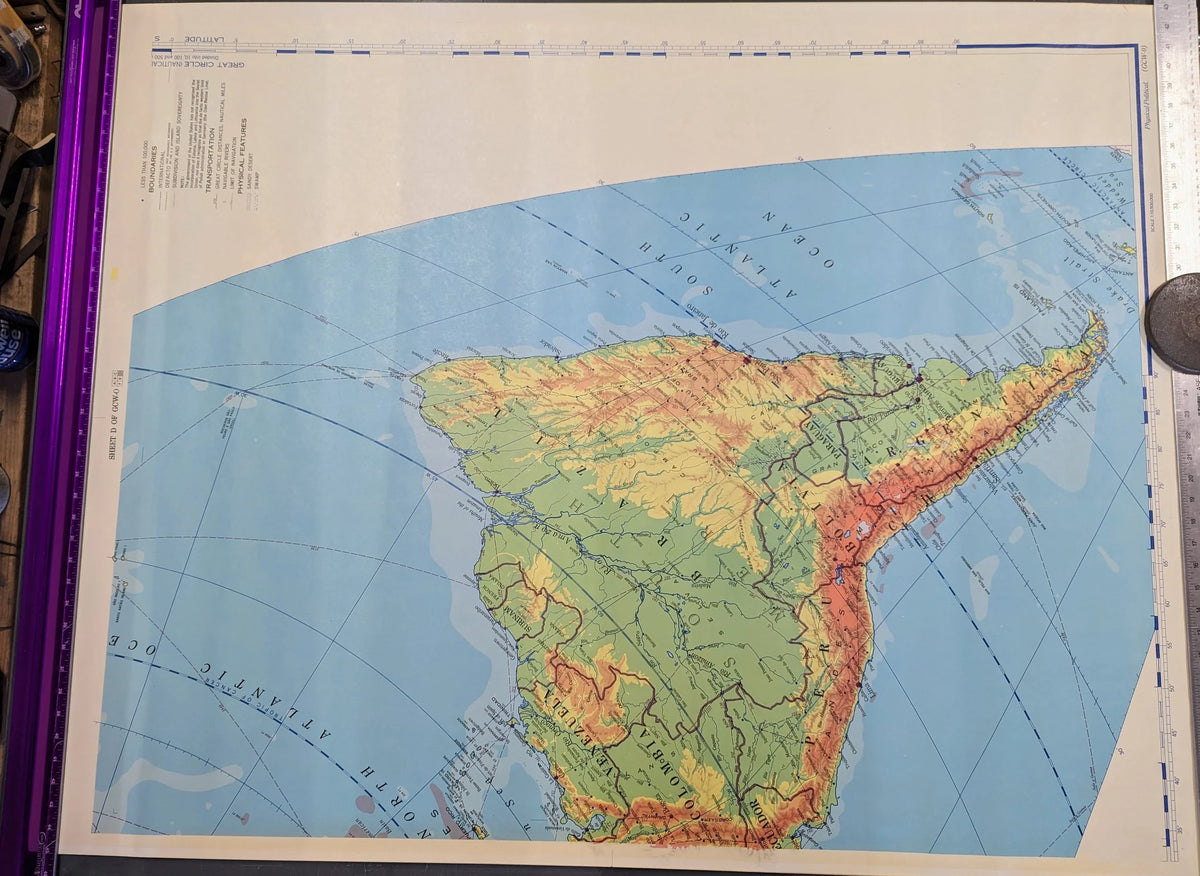 US Airforce Physical-Political Global Chart of the World, 1955
