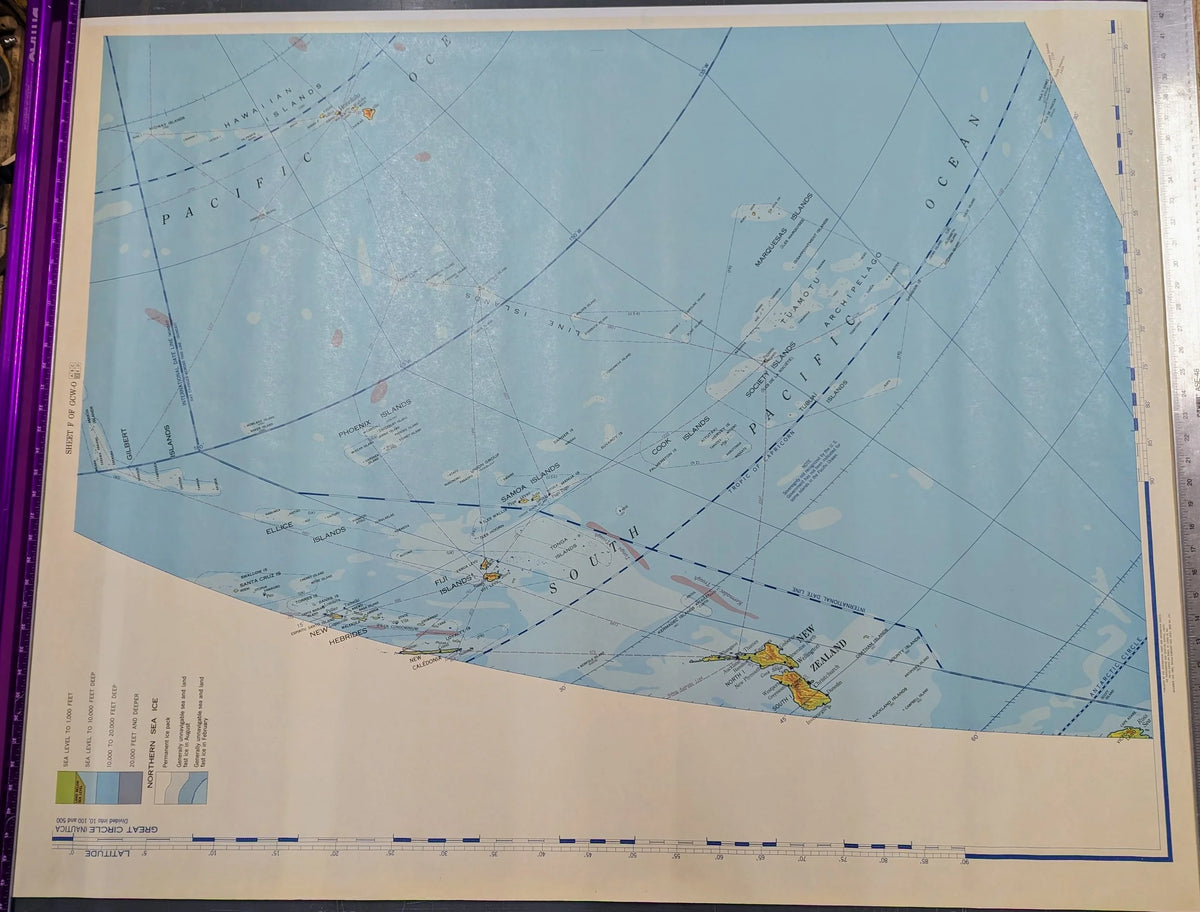 US Airforce Physical-Political Global Chart of the World, 1955