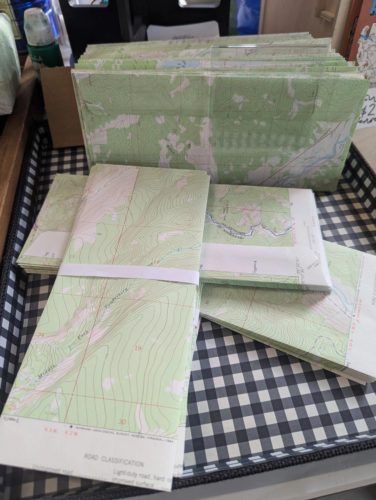 Pack of 10 Recycled Map Envelopes
