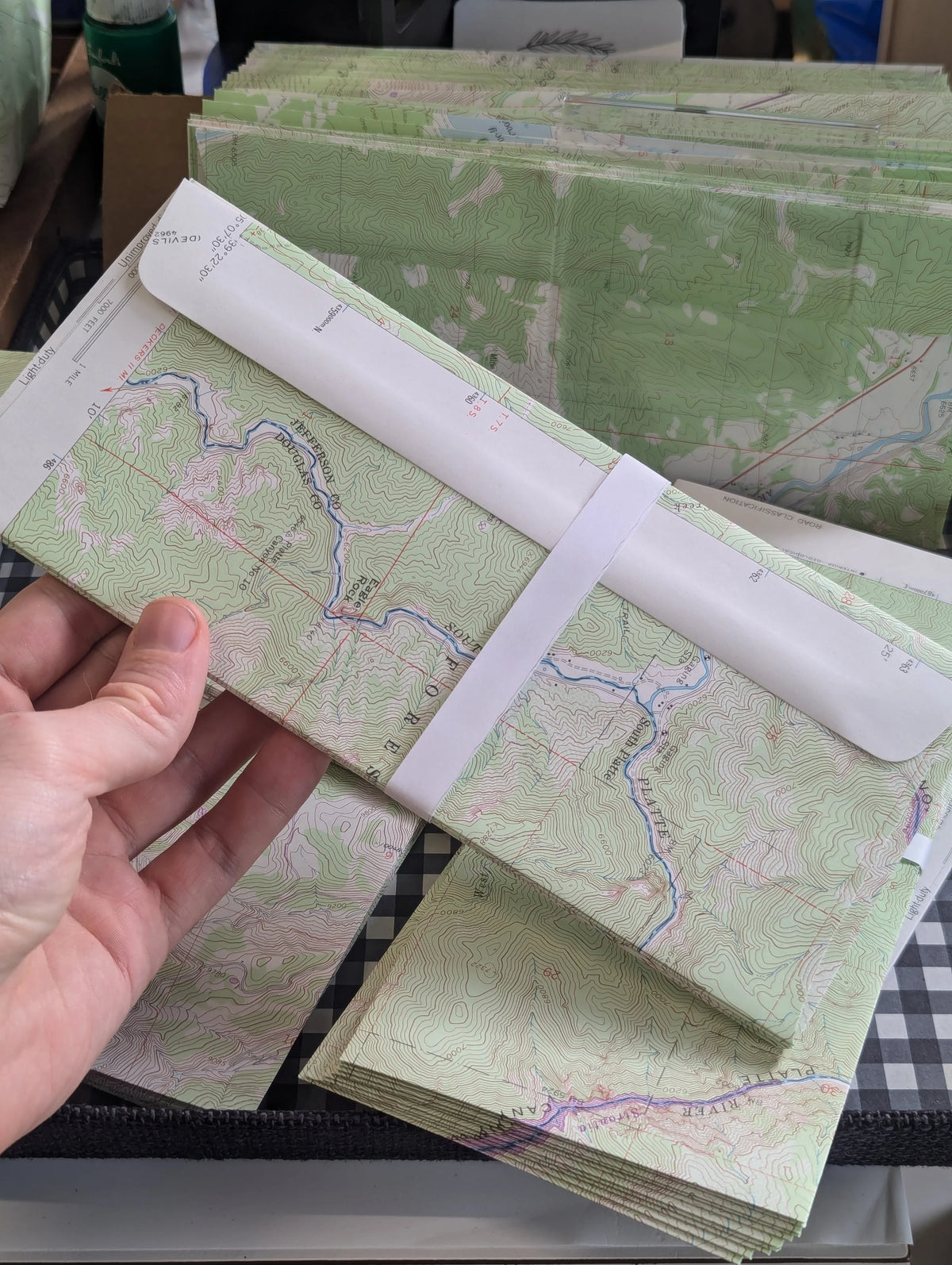 Pack of 10 Recycled Map Envelopes