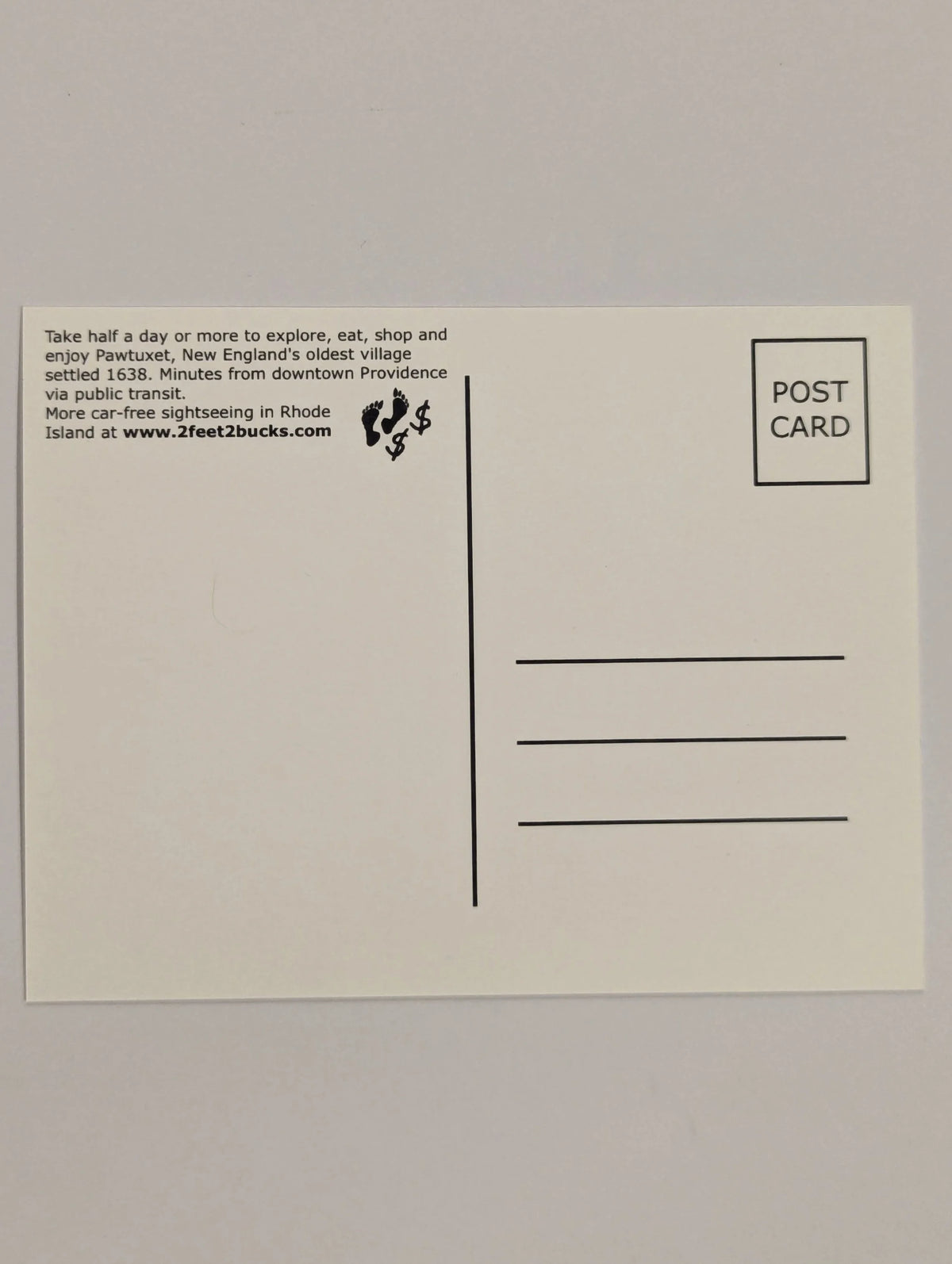 Two Feet Two Bucks postcards