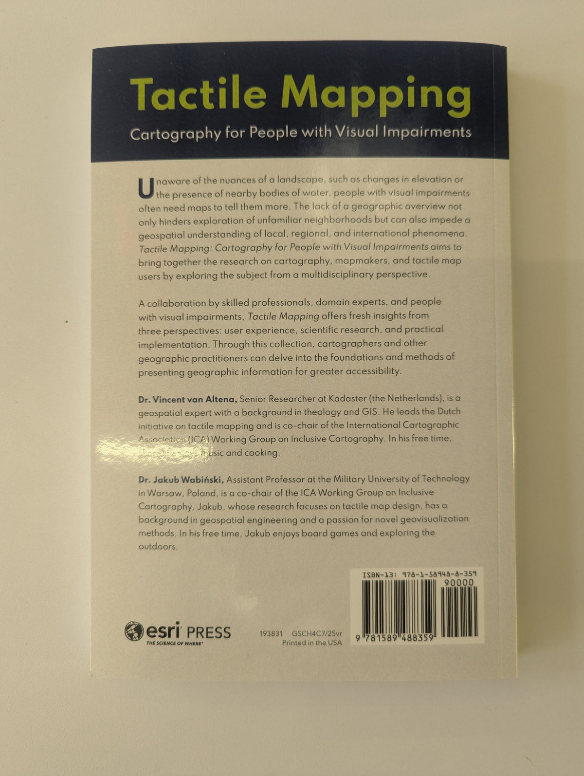 Tactile Mapping- cartography for people with visual impairments