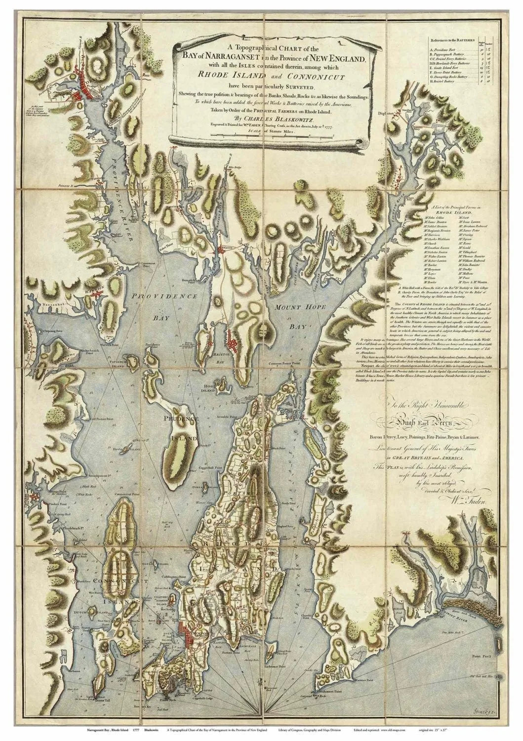 Narragansett Bay 1777- Reproduction