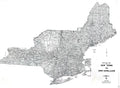 BIG New York and New England county outline map