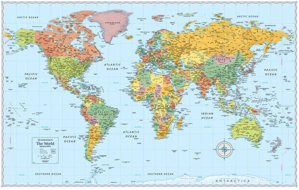 The World Signature Edition by Rand McNally 50"x32"