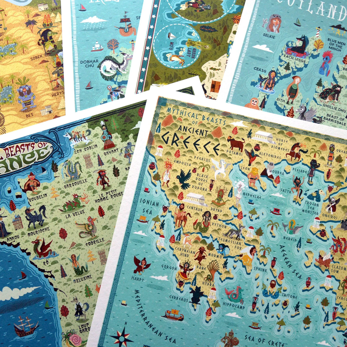 Folklore Monster Maps by Puca Printhouse